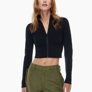 ARITZIA TNA Santa Cruz Long Sleeve Zip Up Black XS